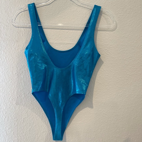 Laina Rauma onepiece bikini thong Metallic Blue Sm - Picture 8 of 12